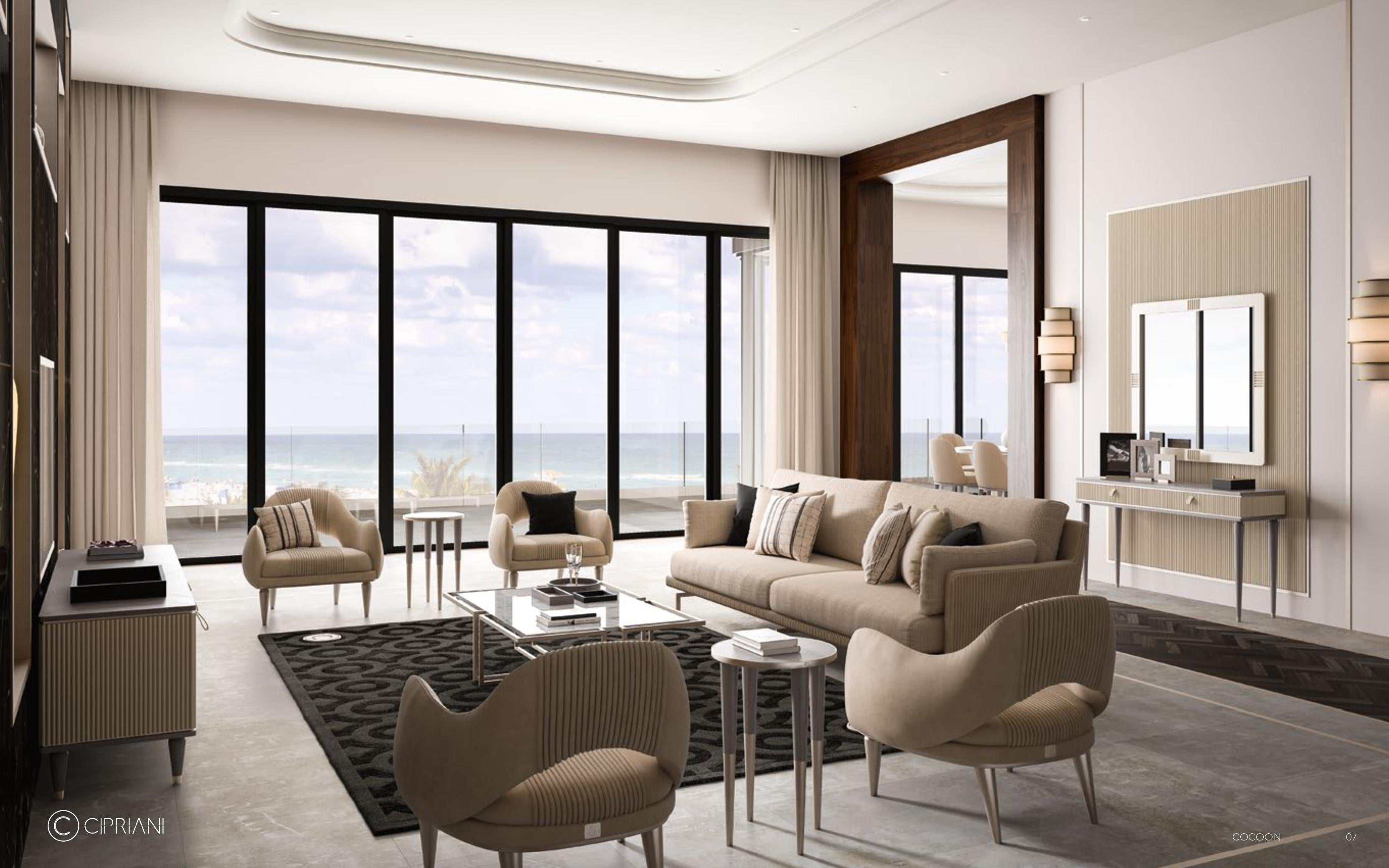 C337 Sofá Cocoon 3 plazas Moderno en venta