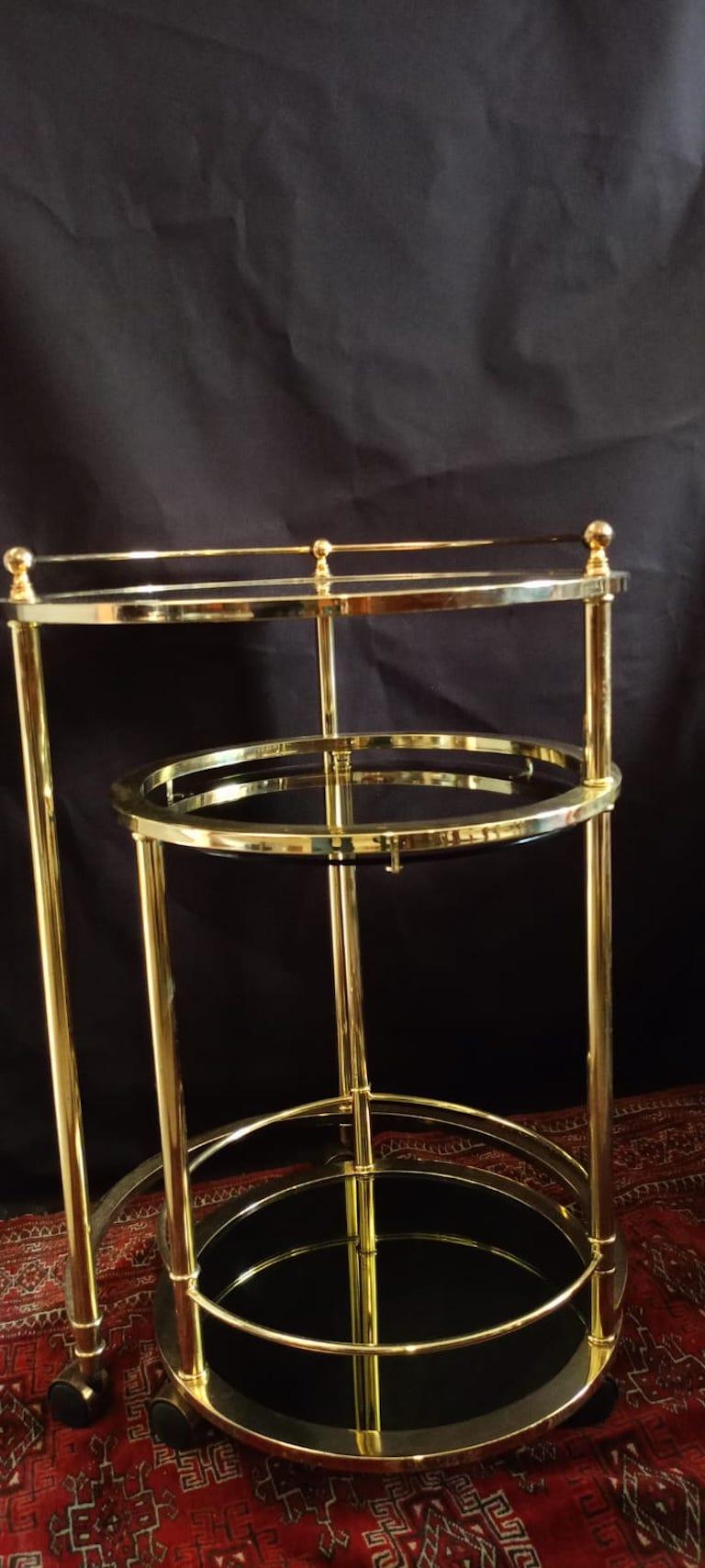 Plated C.70's Italian, Three Tiers Bra Cart In The Style Of The Milo Baughman For Sale