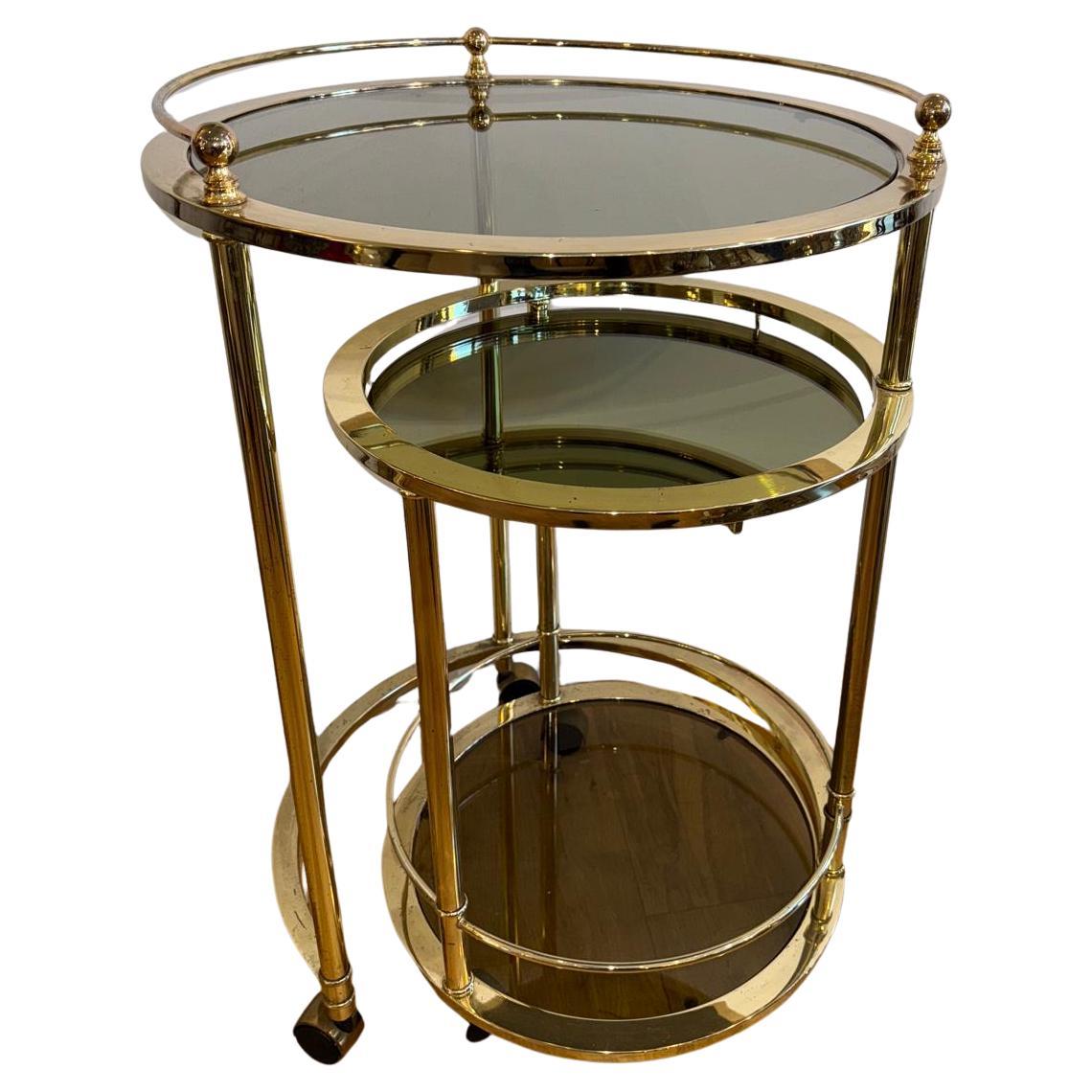 C.70's Italian, Three Tiers Bra Cart In The Style Of The Milo Baughman For Sale