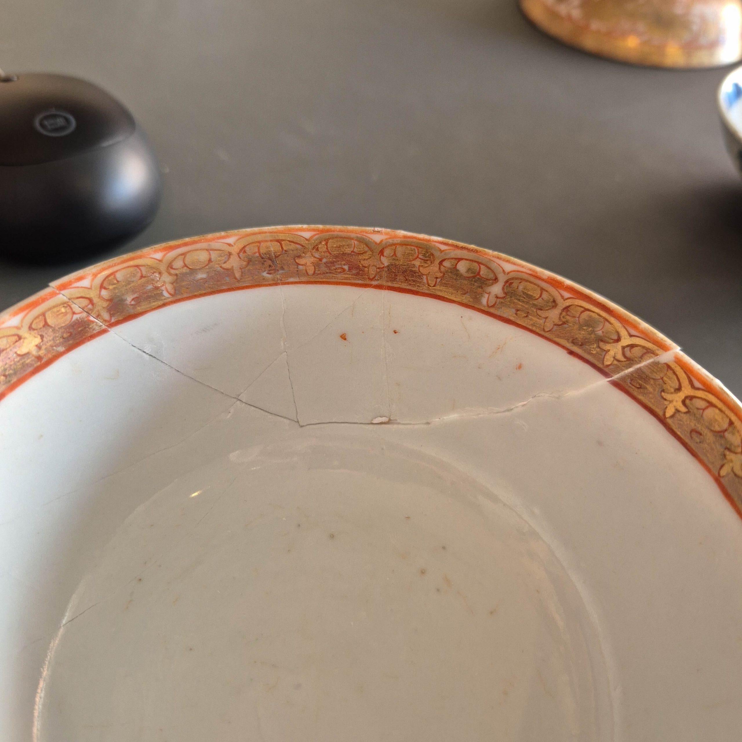 Ca 1700-1720 Gold Imari Arita Japanese Butterfly Flowers Edo Porcelain Gaiwan 6