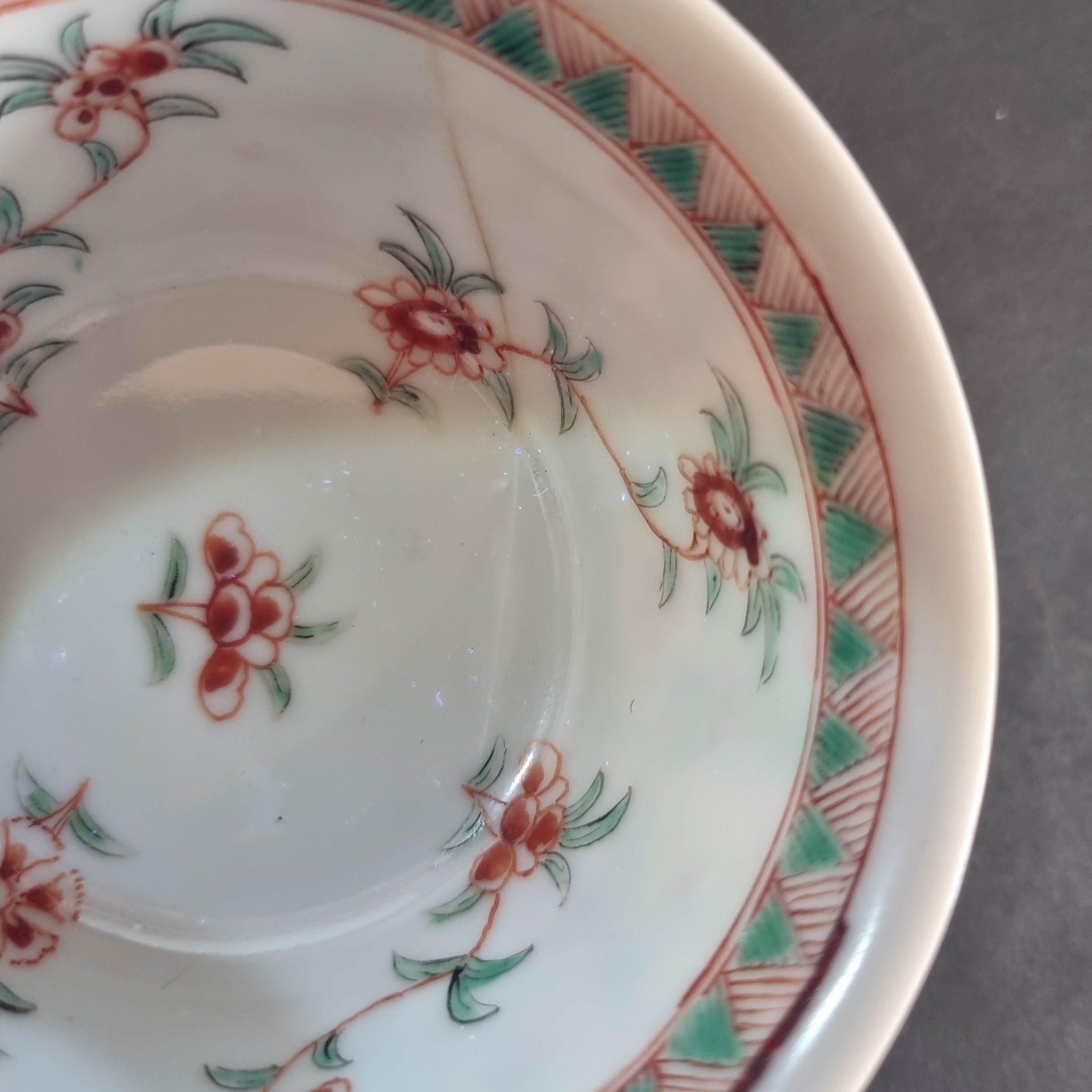 Ca 1700 Kangxi Antique Chinese Porcelain Famille Verte Tea Set Bird Lotus For Sale 5