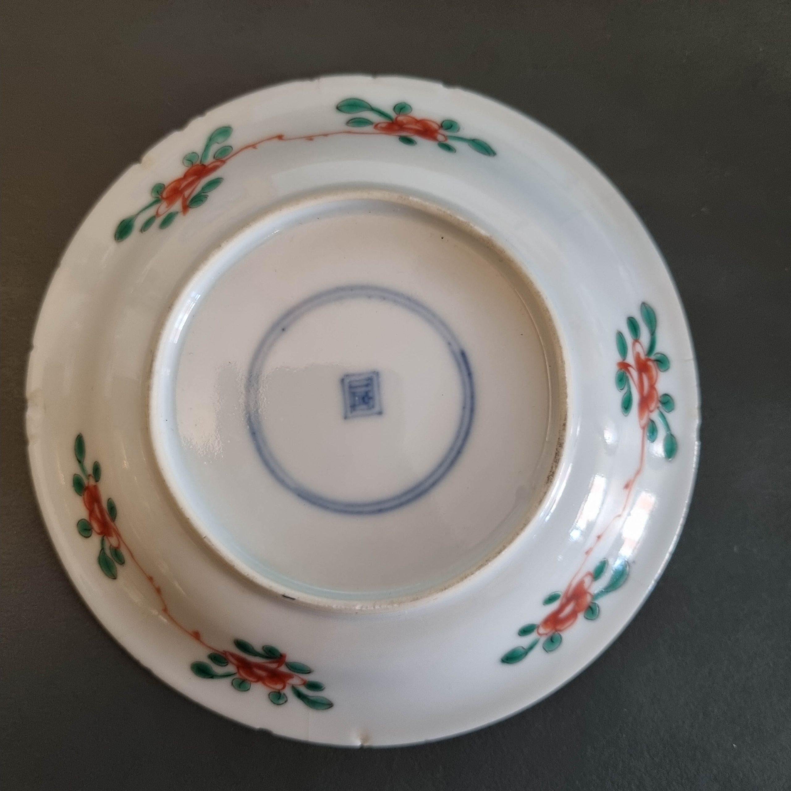 Ca 1700 Kangxi Antique Chinese Porcelain Famille Verte Tea Set Bird Lotus For Sale 14