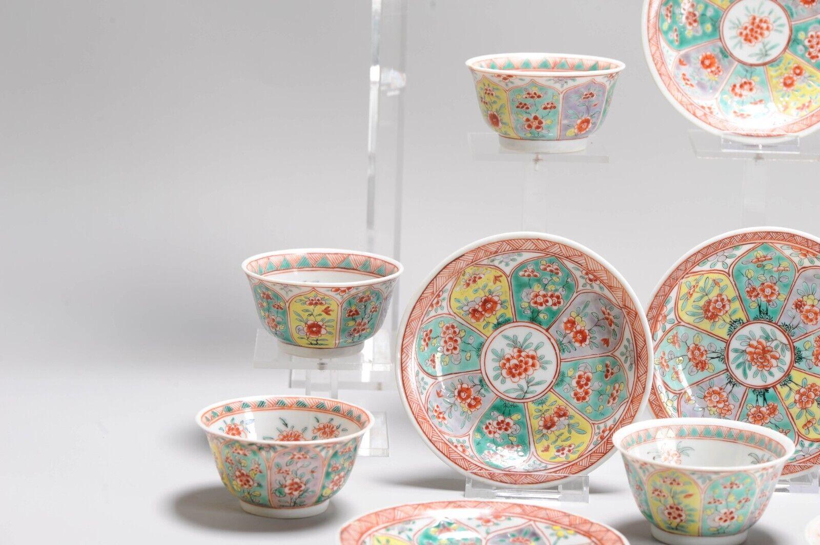 
Sharing with you this lovely and high quality set of Six famille verte cups and saucers plus 1 extra saucer.

Finely decorated, showing a lotus scene in various bright colors within panels. All marked on the base.
Kangxi period, ca. 1700,
