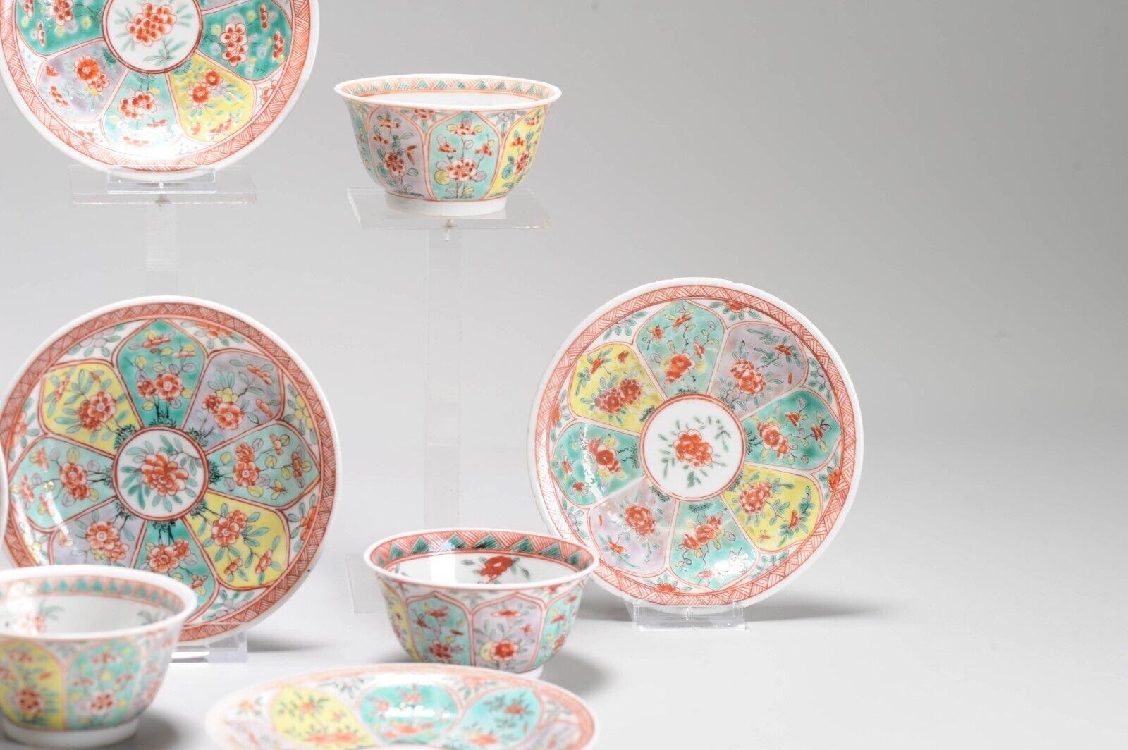 Qing Ca 1700 Kangxi Antique Chinese Porcelain Famille Verte Tea Set Bird Lotus For Sale