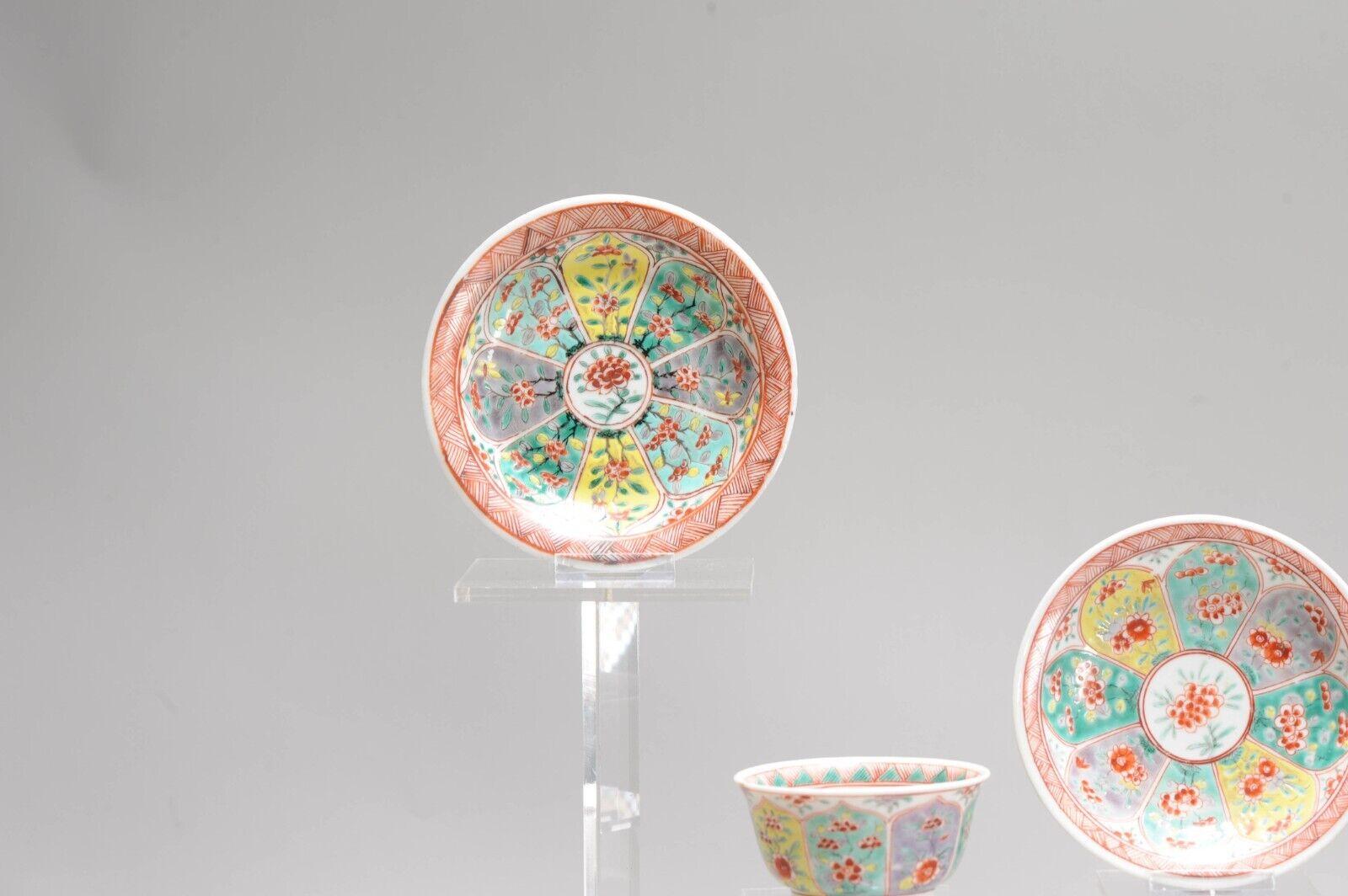 Ca 1700 Kangxi Antique Chinese Porcelain Famille Verte Tea Set Bird Lotus In Good Condition For Sale In Amsterdam, Noord Holland