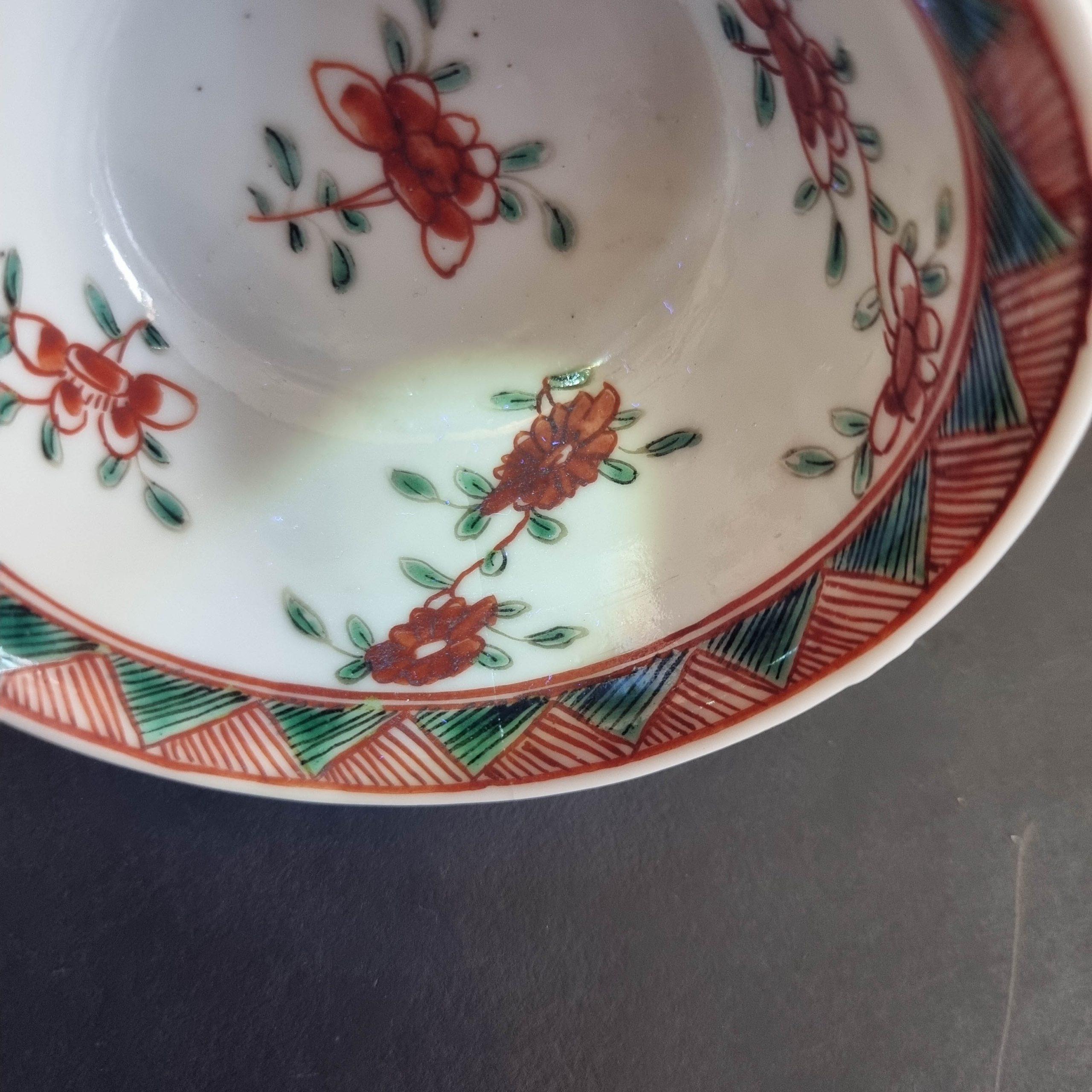 Ca 1700 Kangxi Antique Chinese Porcelain Famille Verte Tea Set Bird Lotus For Sale 2