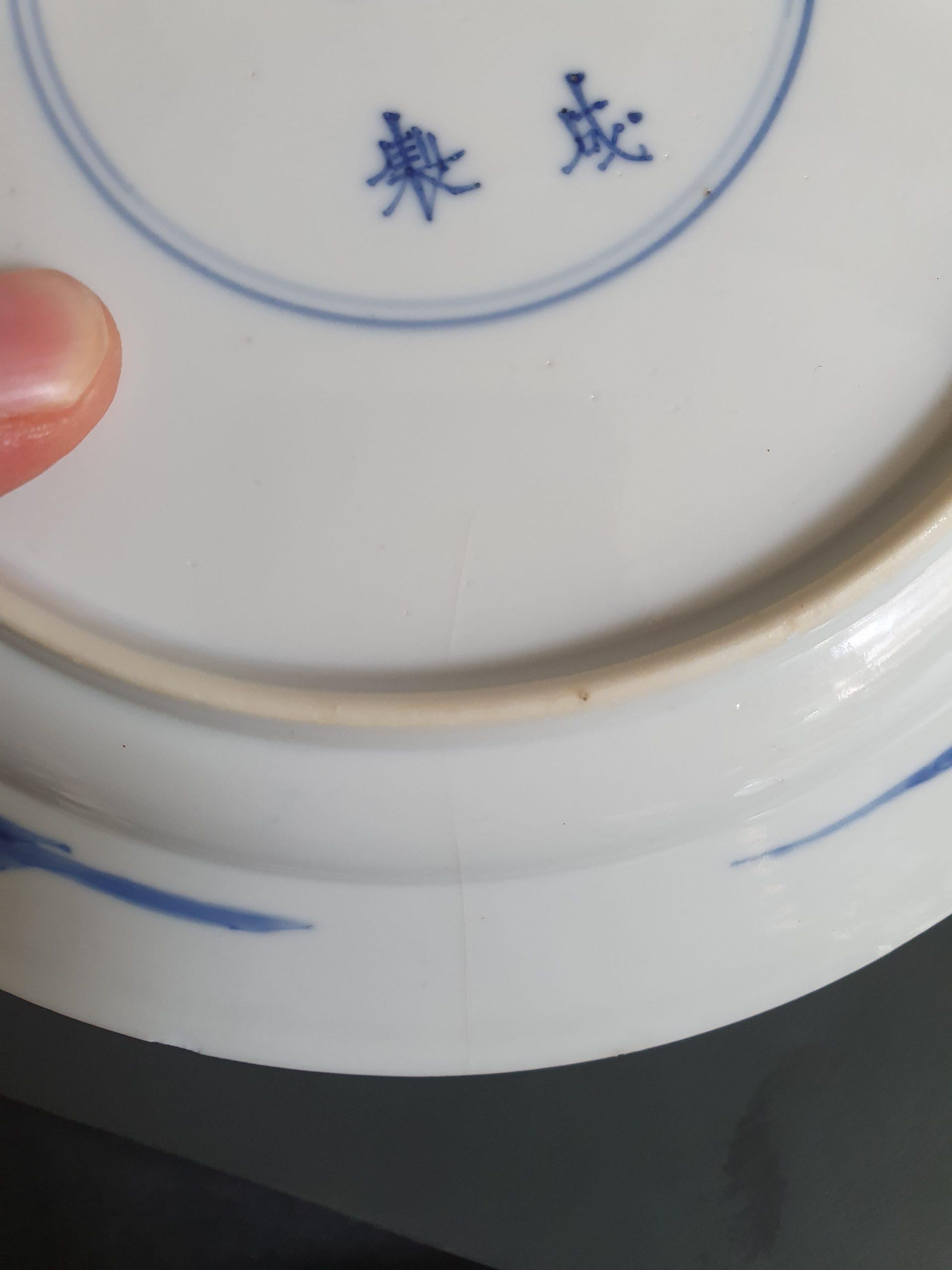 Kangxi Period Chinese Porcelain Plate Garden Liza Chenghua Mark, circa 1700 5