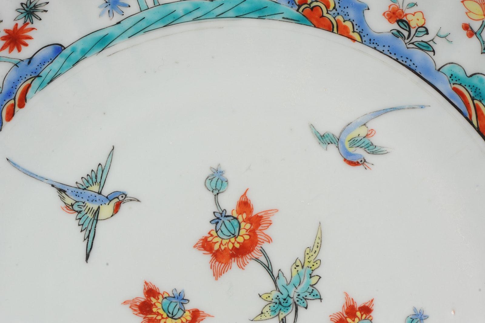 Kangxi Chinese Porcelain Kakiemon Plate Birds Dutch Decorated, circa 1720 8