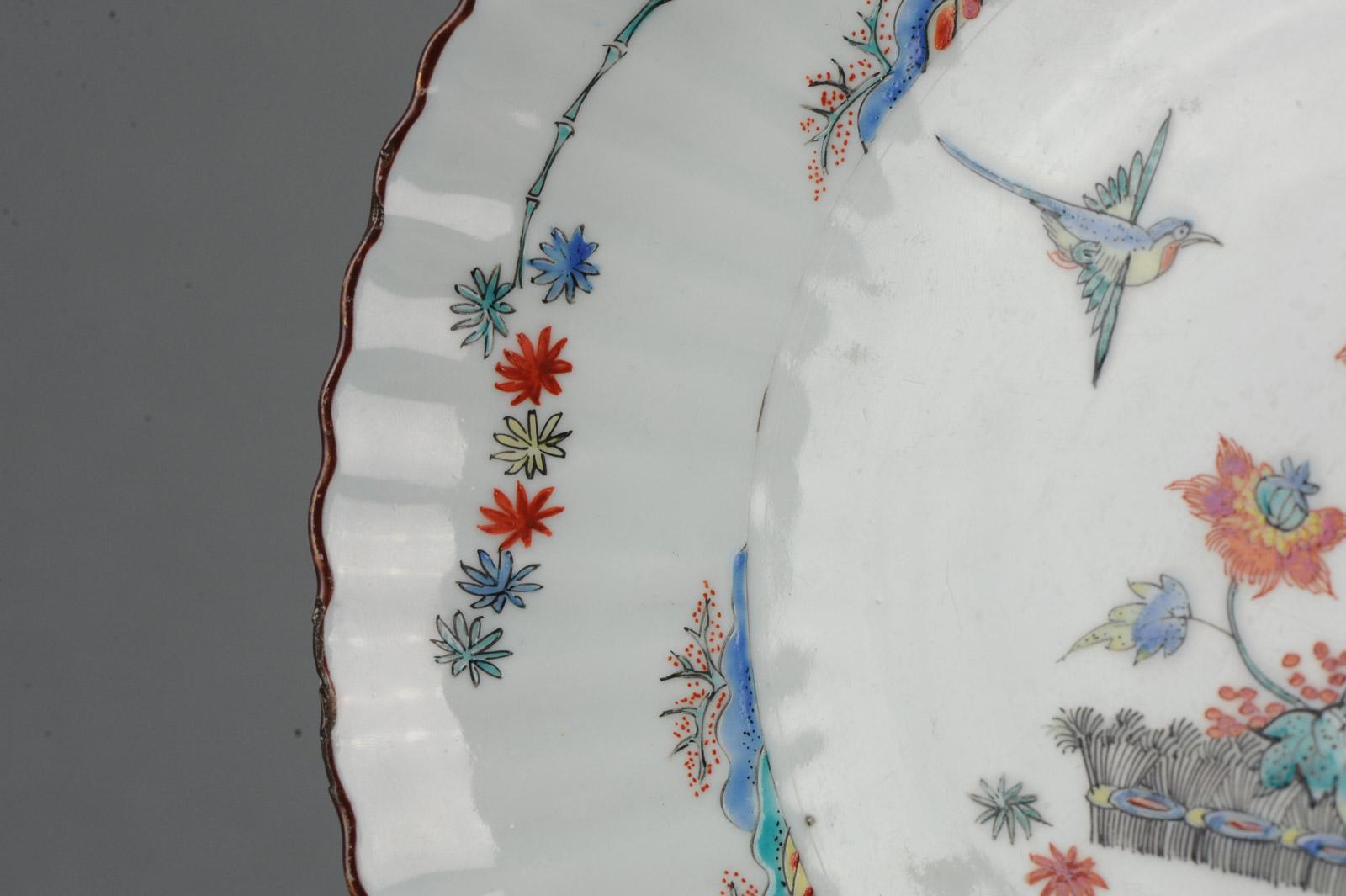 Kangxi Chinese Porcelain Kakiemon Plate Birds Dutch Decorated, circa 1720 9