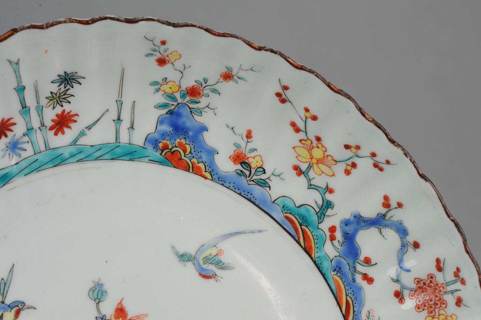 Kangxi Chinese Porcelain Kakiemon Plate Birds Dutch Decorated, circa 1720 11