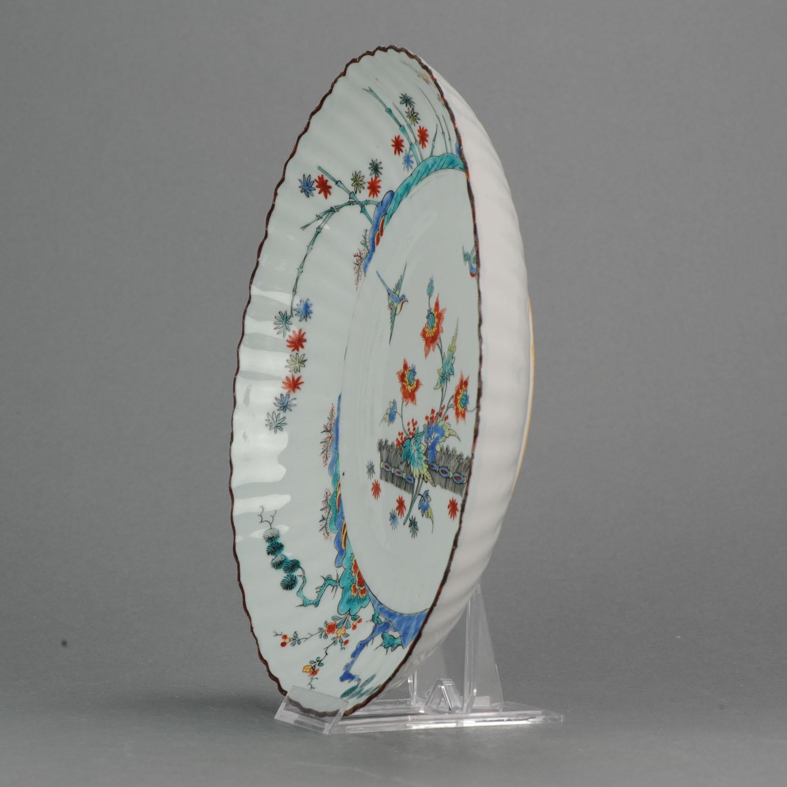 Qing Kangxi Chinese Porcelain Kakiemon Plate Birds Dutch Decorated, circa 1720