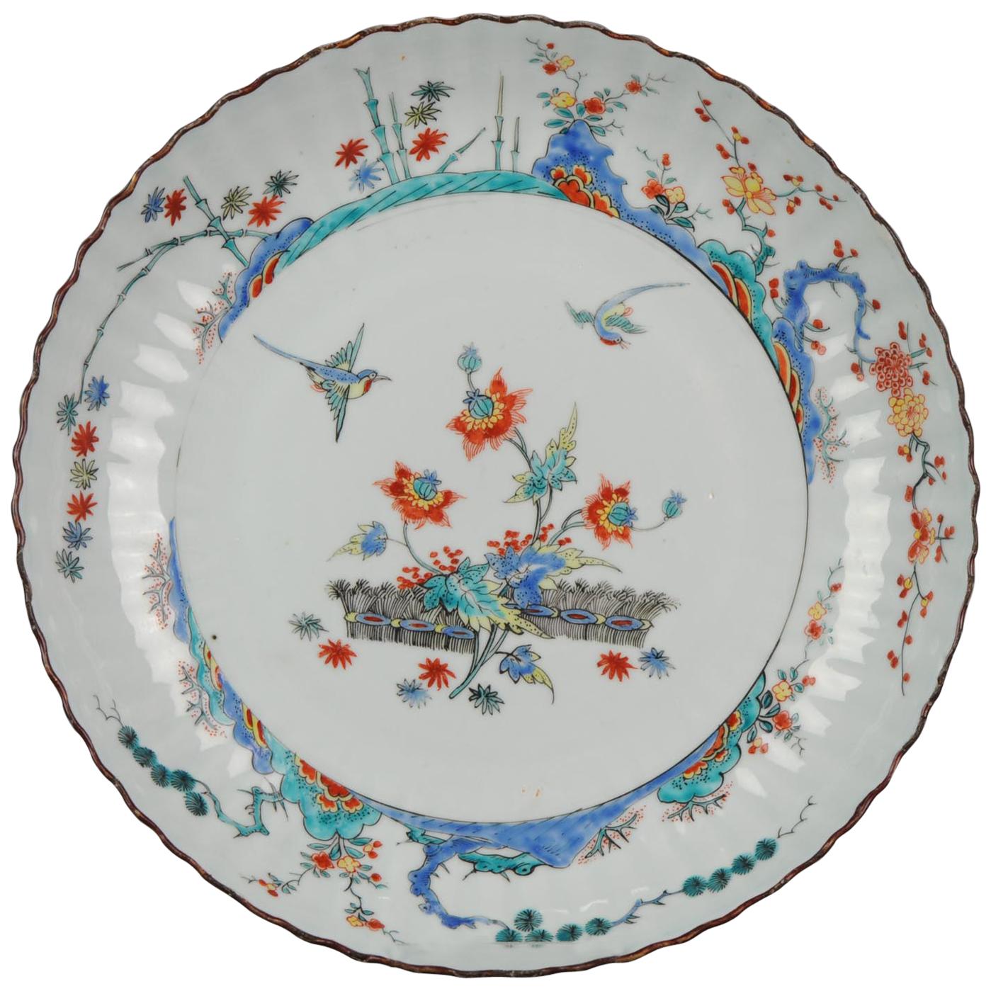 Kangxi Chinese Porcelain Kakiemon Plate Birds Dutch Decorated, circa 1720