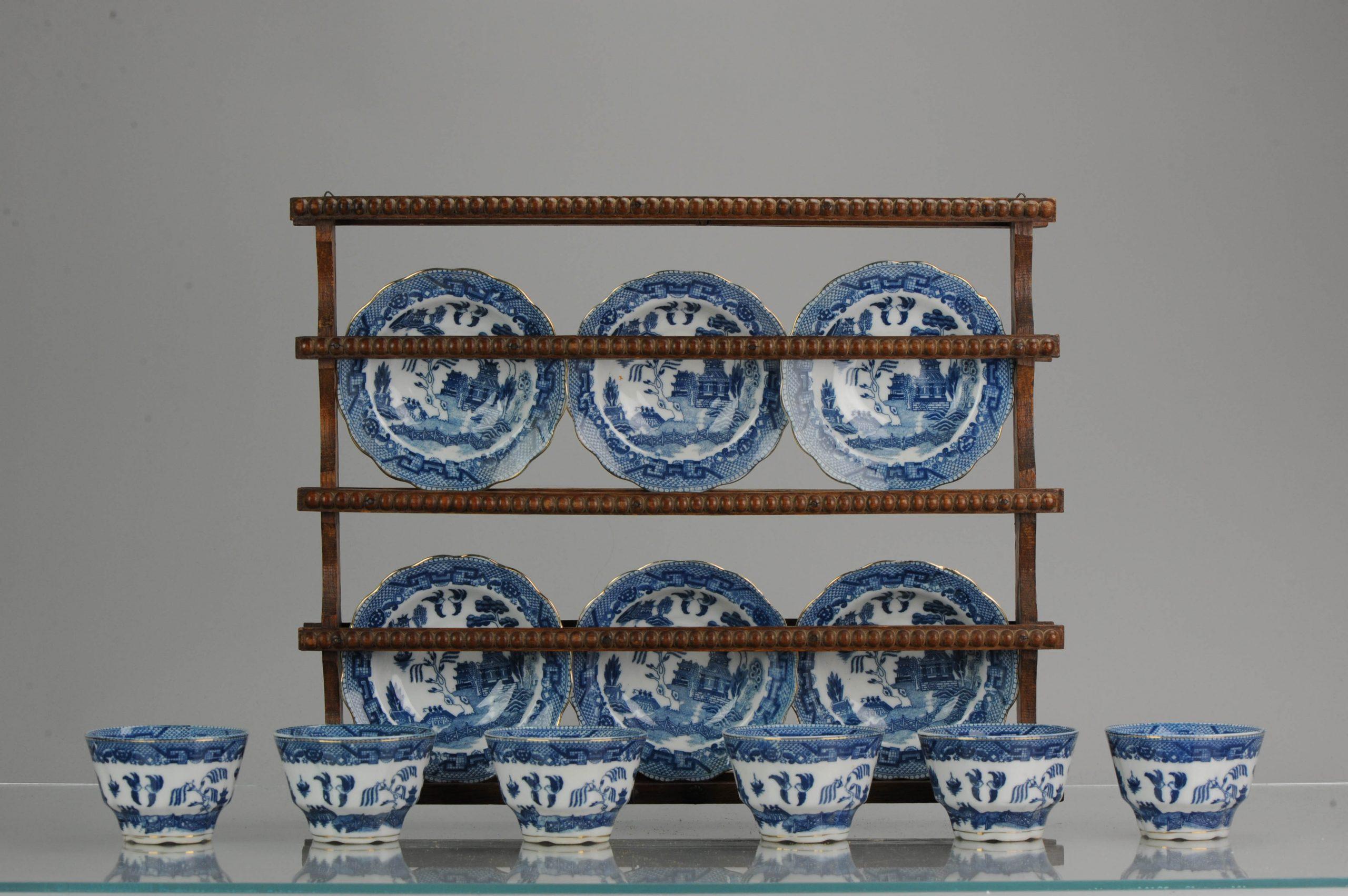 Antique European Mosa Tea Set Maastricht Landscape Pattern, circa 1900-1950 3