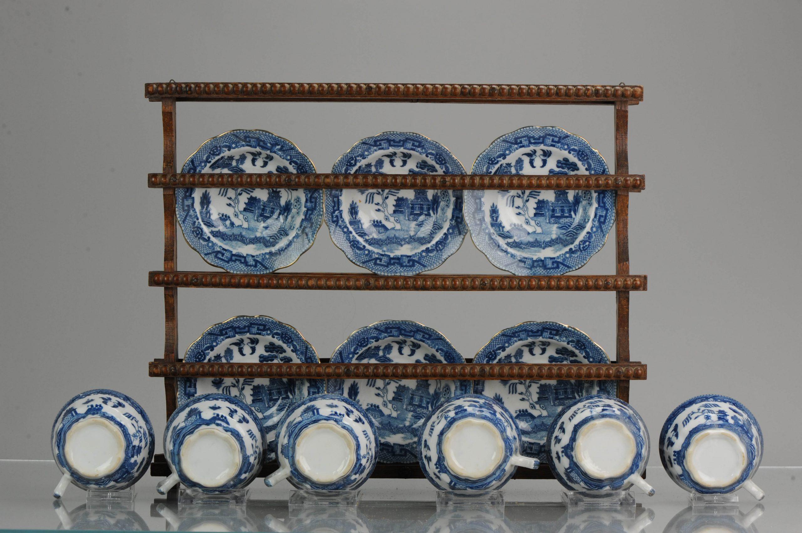 Antique European Mosa Tea Set Maastricht Landscape Pattern, circa 1900-1950 6