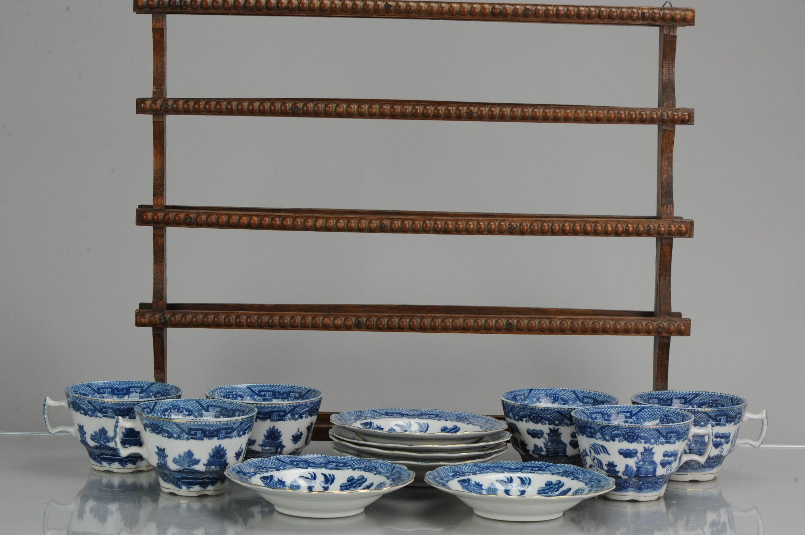 Antique European Mosa Tea Set Maastricht Landscape Pattern, circa 1900-1950 9
