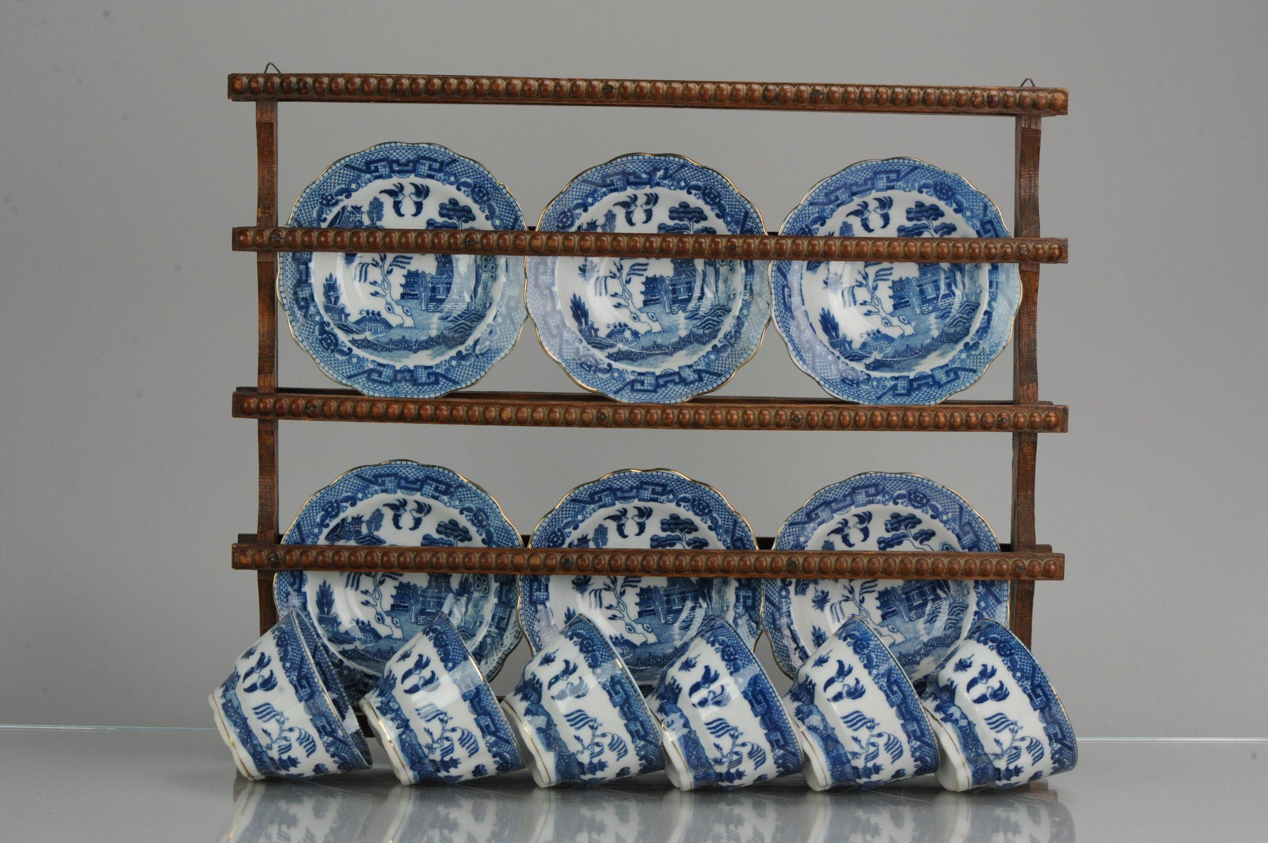 Antique European Mosa Tea Set Maastricht Landscape Pattern, circa 1900-1950 11