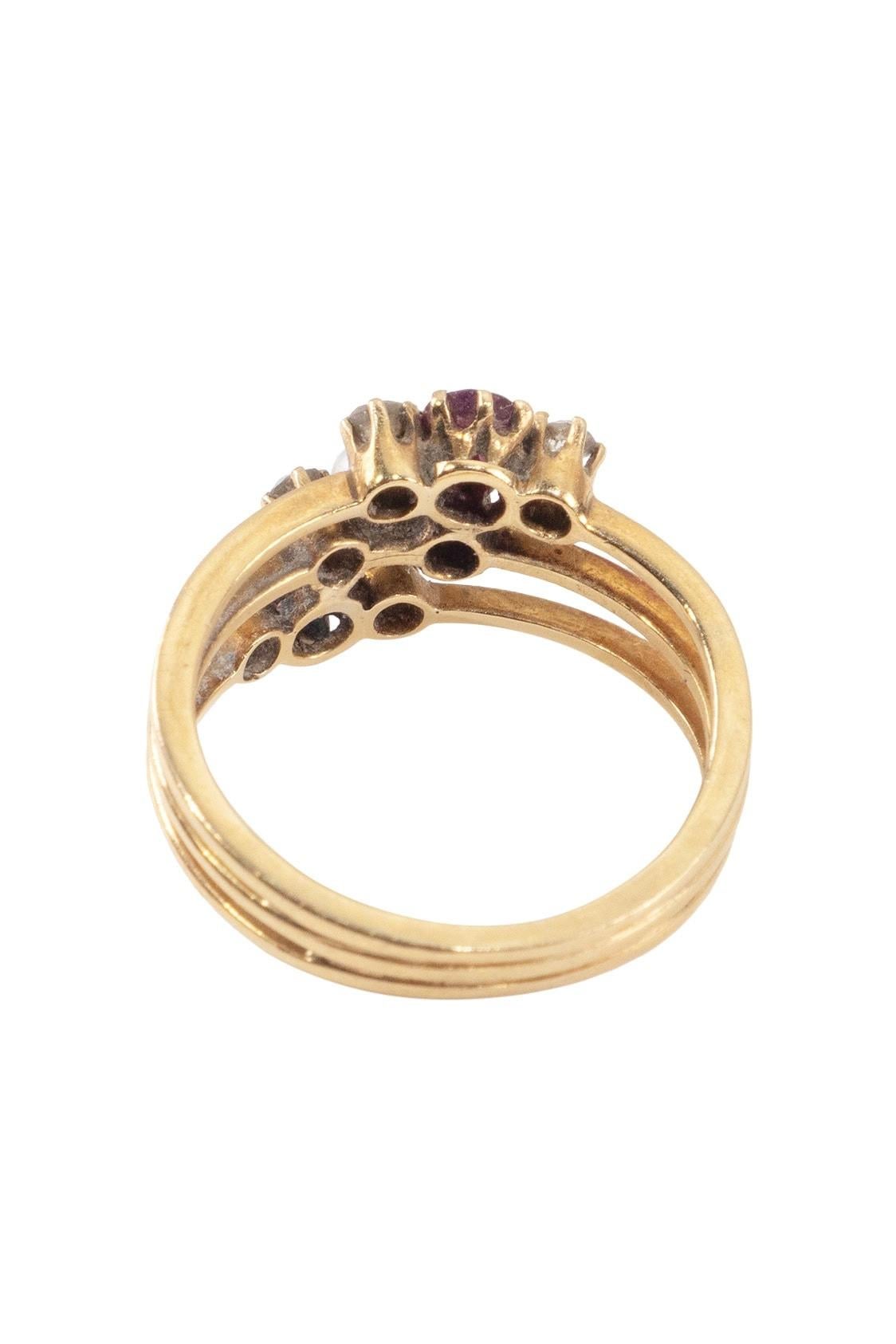 Taglio brillante Ca. 1900 - Anello edoardiano con varie pietre colorate in vendita