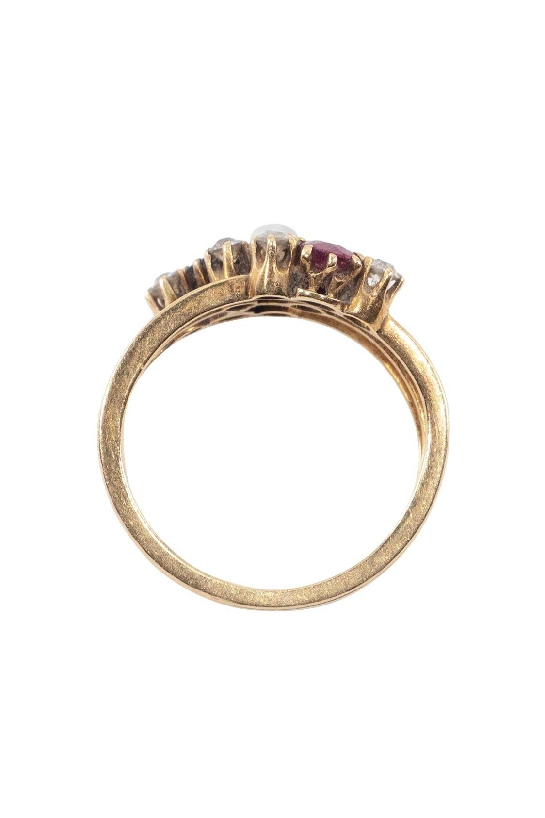 Ca. 1900 - Anello edoardiano con varie pietre colorate In condizioni buone in vendita a Berlin, DE