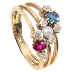 Ca. 1900 – Edwardian ring with various coloured stones