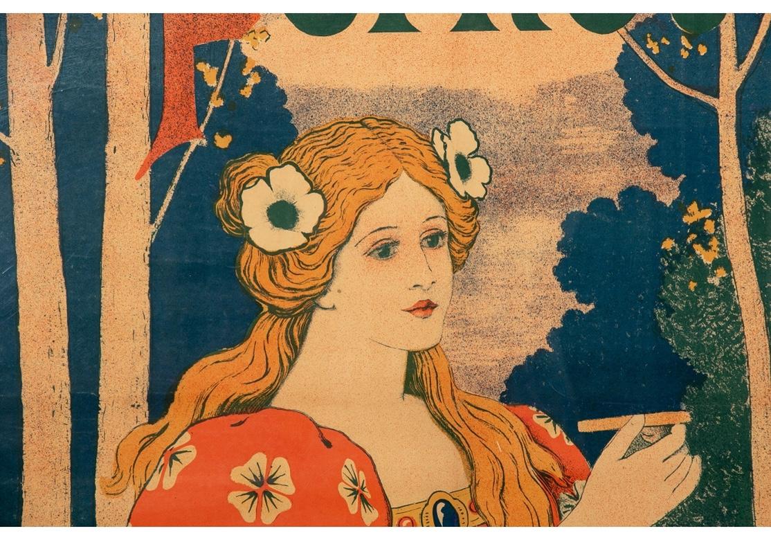 Art Nouveau French Color Lithograph Poster, 