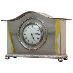  1900 Liberty & Co. London Sterling Silver Plated Archibald Knox Mantle Clock