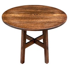 Used Ca. 1910, Stickley Bros. 38" Round Oak Tavern Table, Labeled