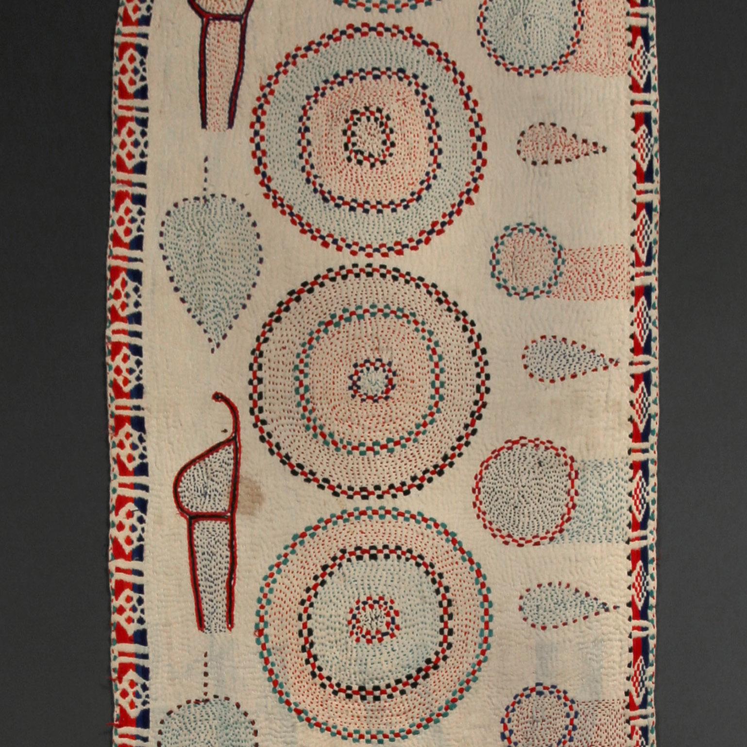 Hand-Woven Ca. 1920 Betel Nut Offering Cloth 'Kantha' from West Bangal, India For Sale