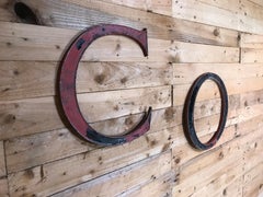 Cast Iron Vintage Industrial CO Signage, circa 1920
