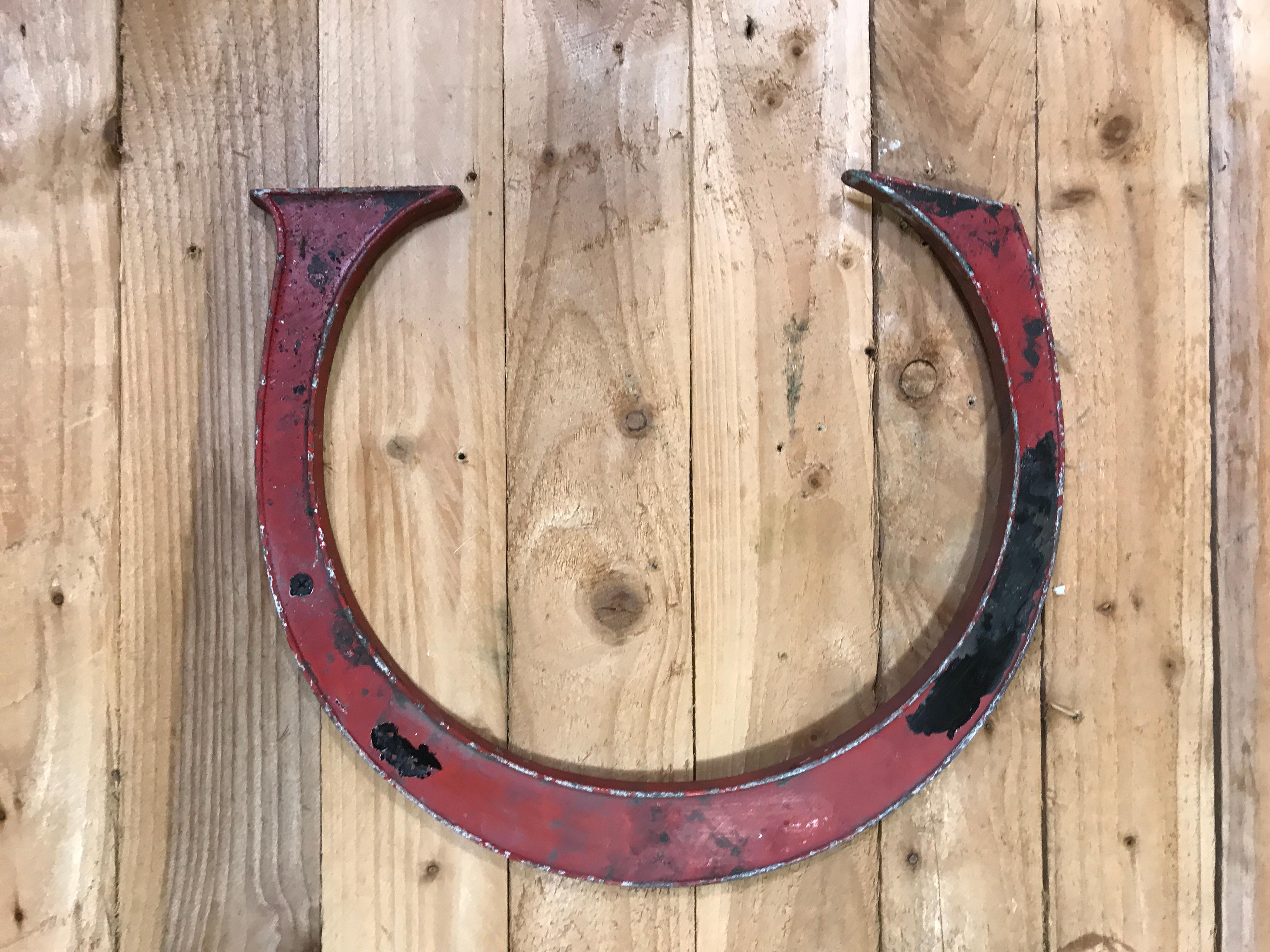 Mid-Century Modern Panneau de signalisation industriel en fonte:: circa 1920 en vente