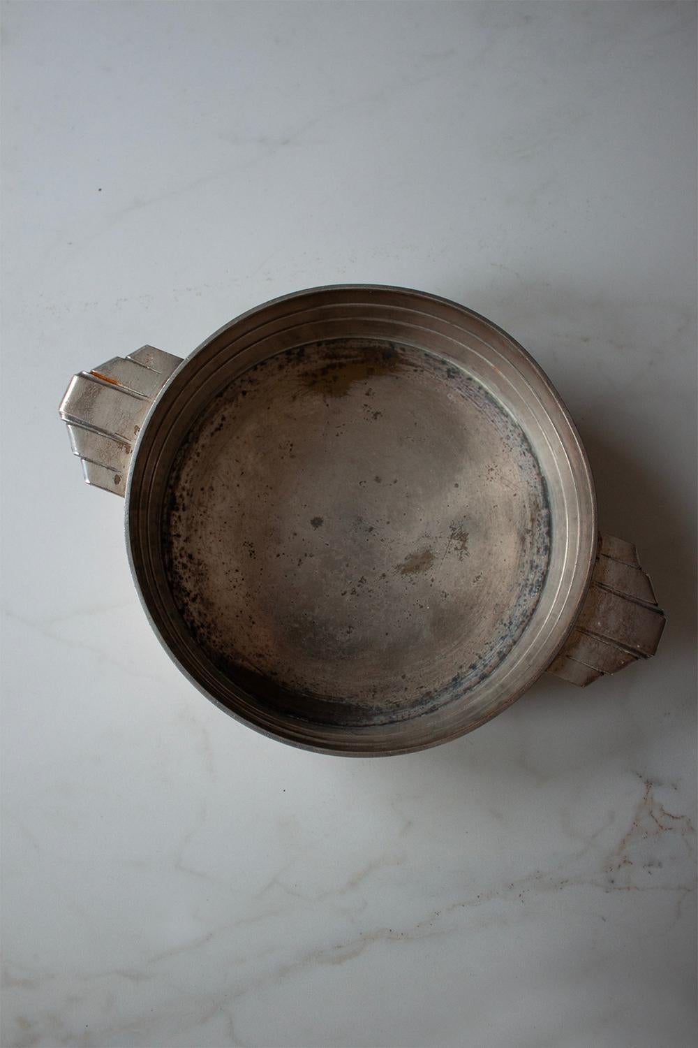 Silver Plated Art Deco Vessel Small Bowl, circa 1930 For Sale 5