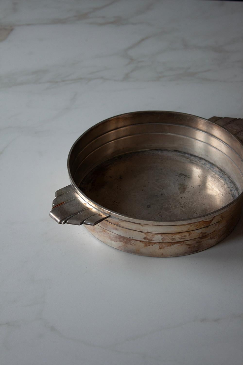 Silver Plated Art Deco Vessel Small Bowl, circa 1930 For Sale 2