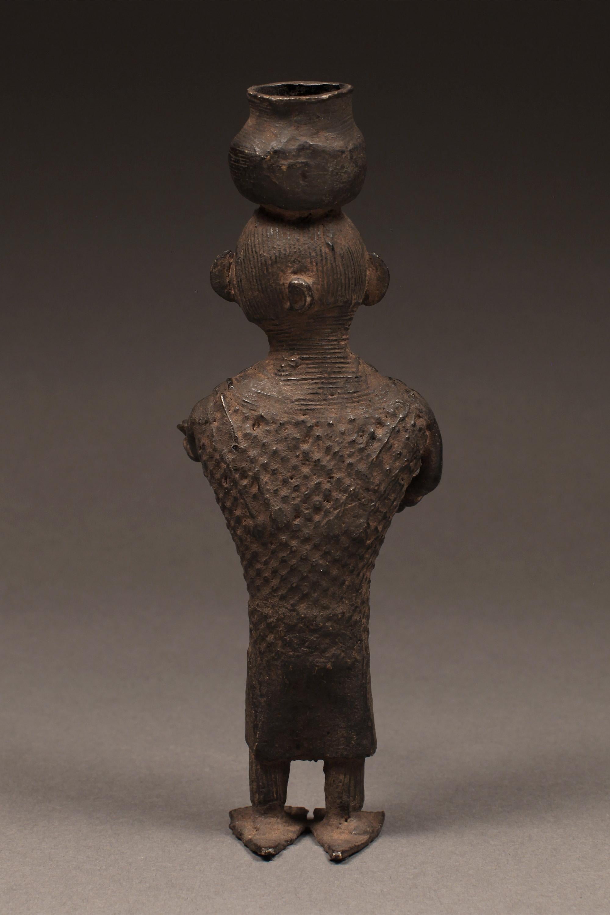 Ca. 19th Century Tribal Cast Bronze Standing Female Figure, Kondh People, India 1