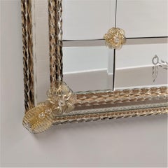 Miroir en verre de Murano de style vénitien « Ca' Bernardo », fabriqué à la main en Italie