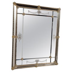 "Ca' Bernardo" Murano glass Mirror in Venetian Style, Hand Made Made in Italy