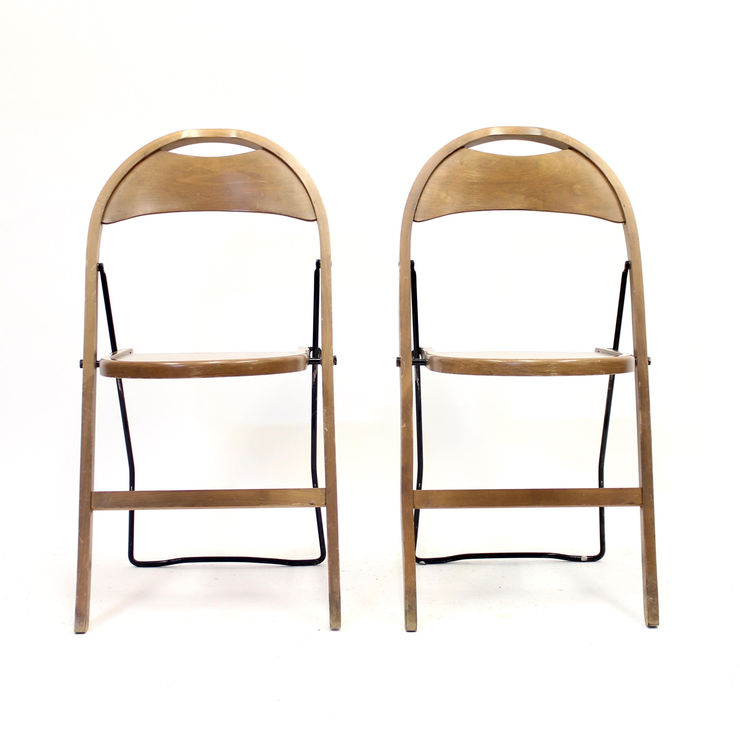 C.A Buffington, Pair of Swedish Folding Chairs, Gemla, 1950s In Good Condition In Uppsala, SE