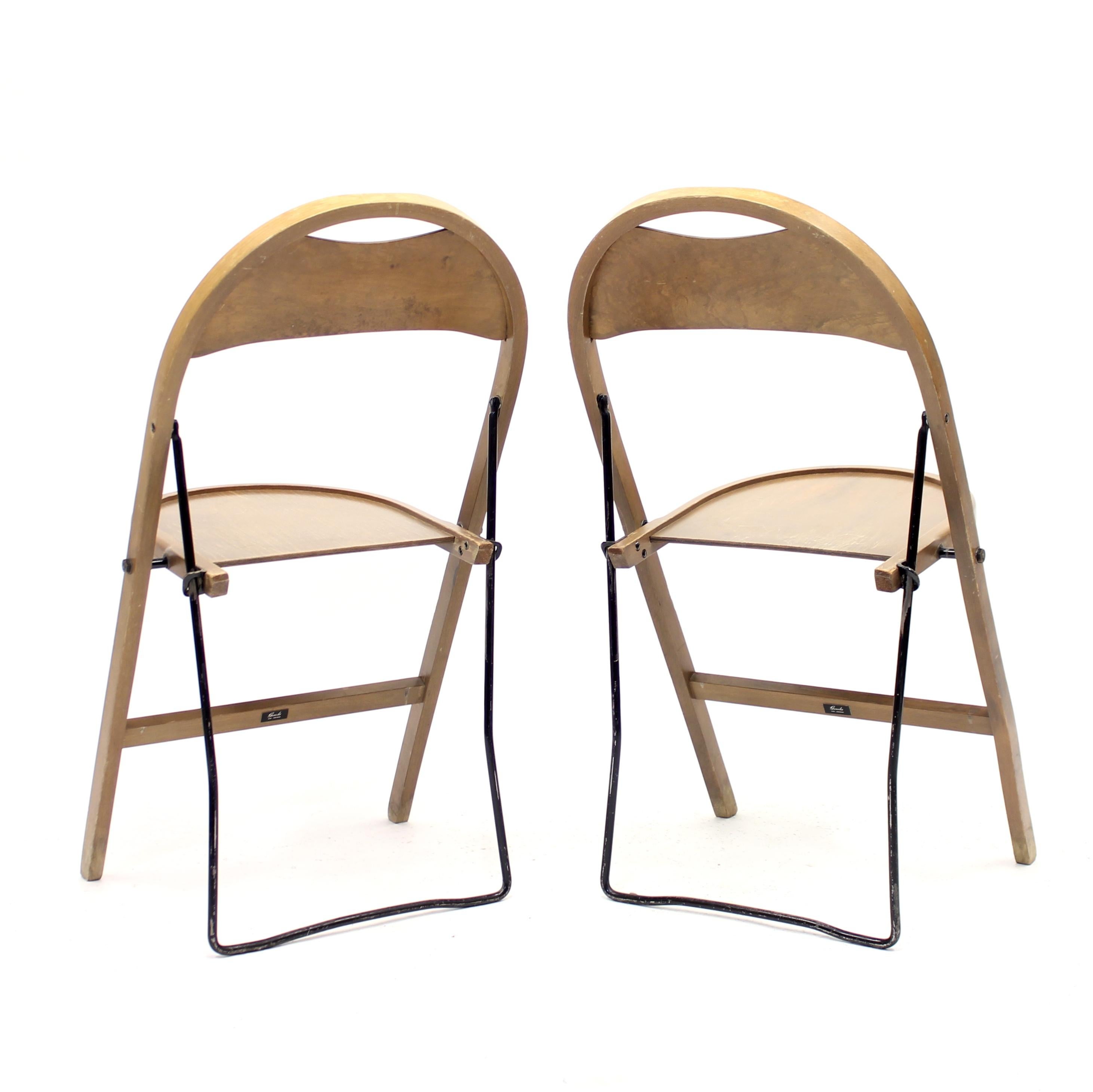 C.A Buffington, Pair of Swedish Folding Chairs, Gemla, 1950s 1