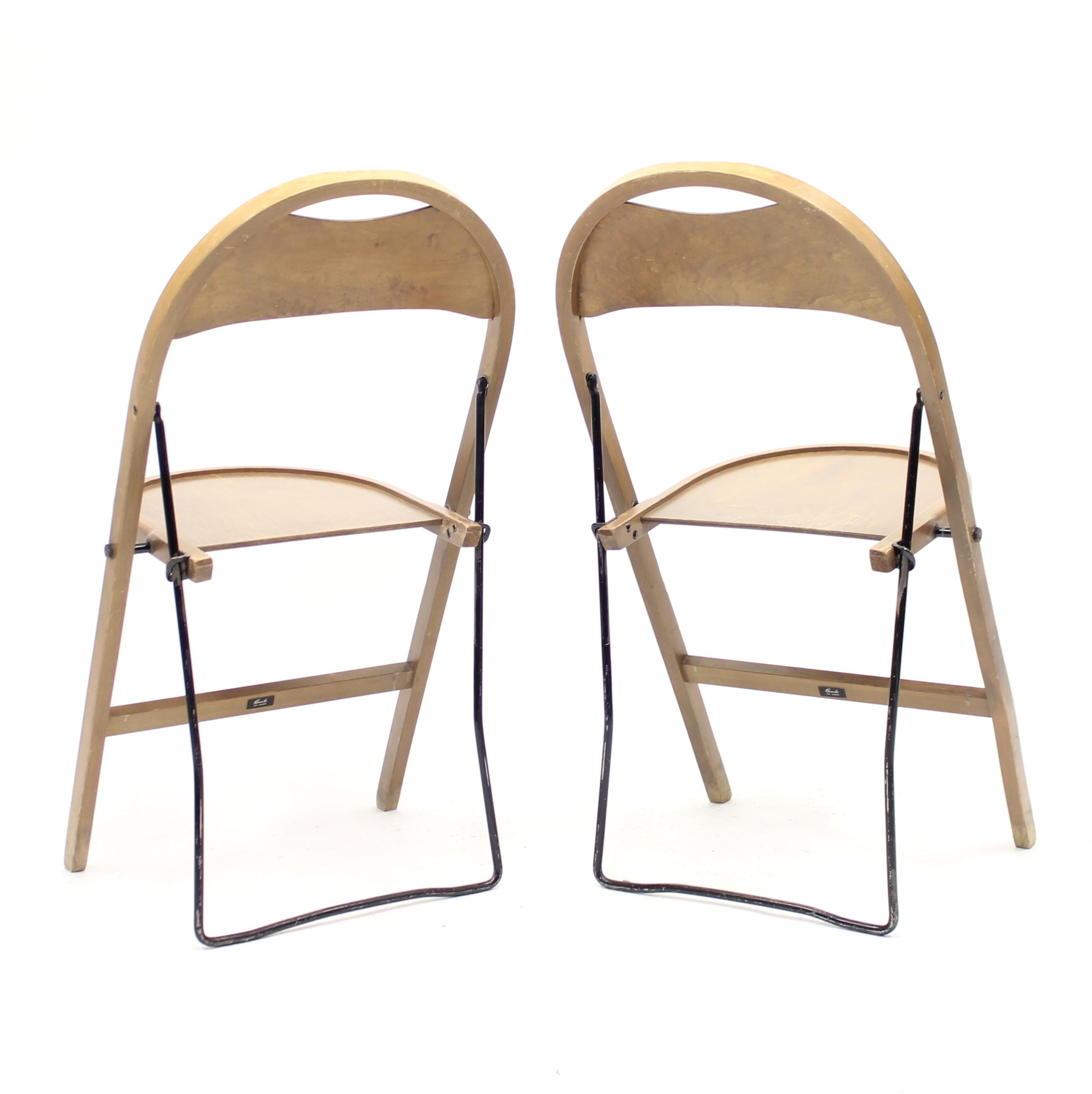 C.A Buffington, Pair of Swedish Folding Chairs, Gemla, 1950s 2