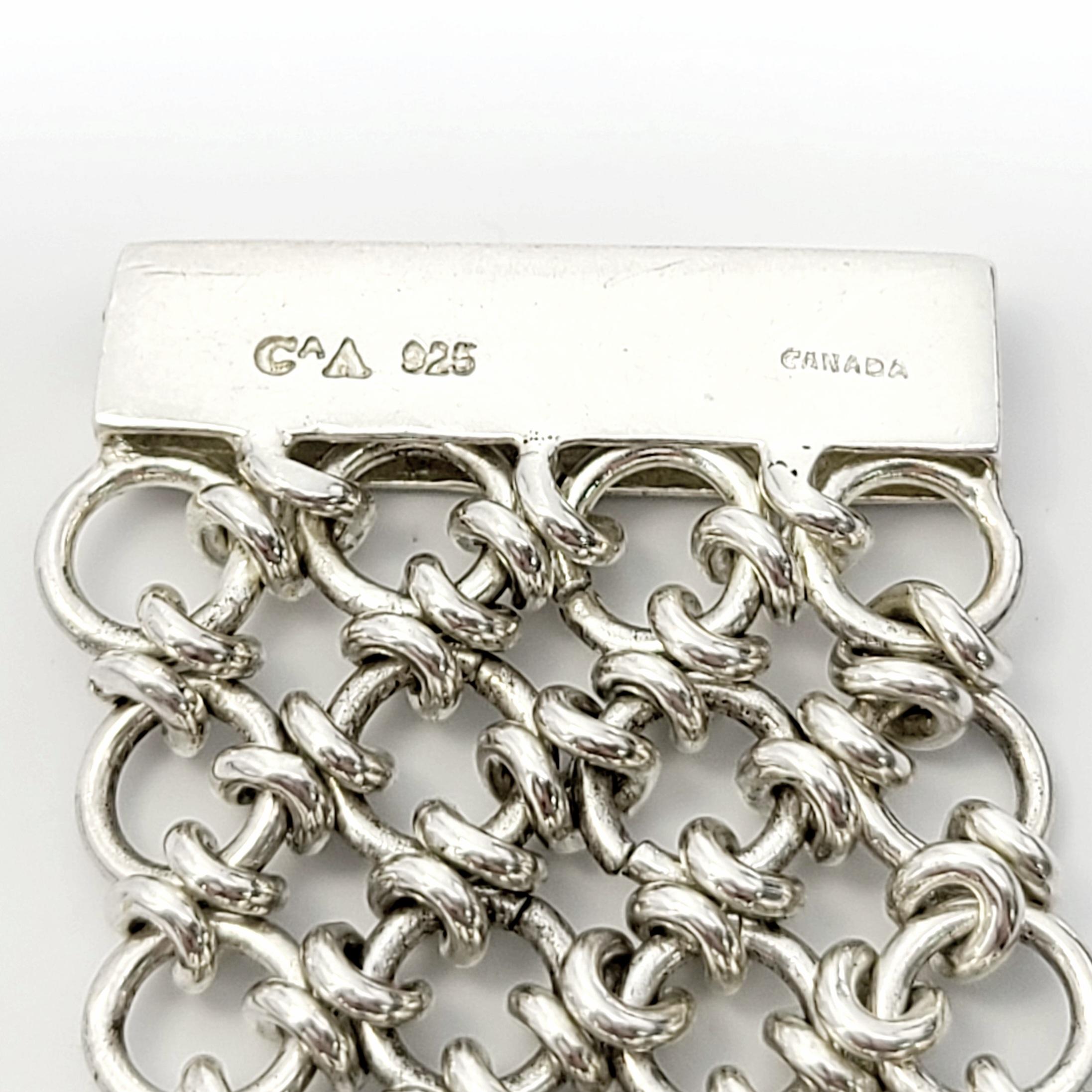 CA Canada Sterling Silver Wide Mesh Bracelet In Good Condition In Washington Depot, CT
