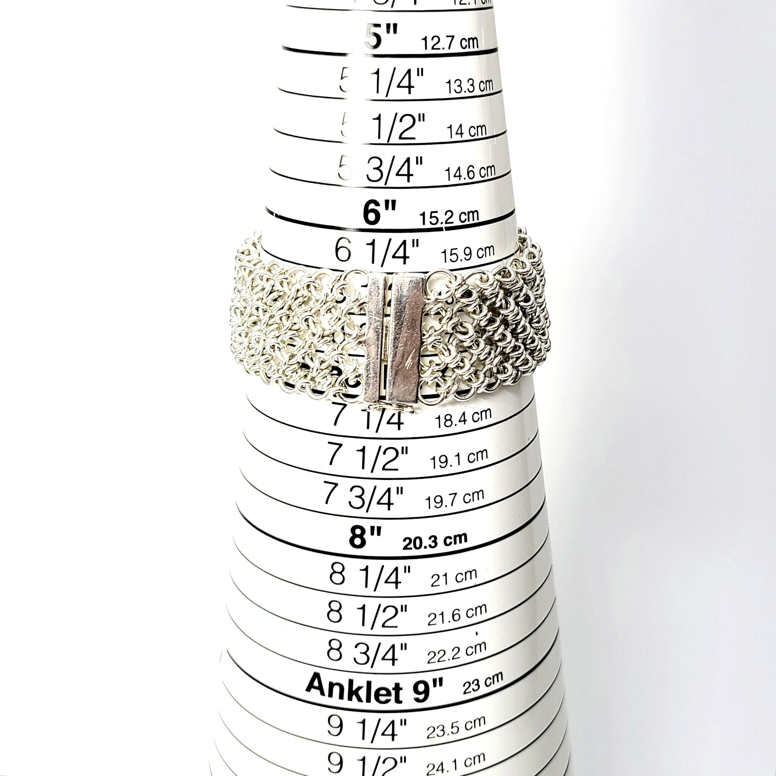 Women's CA Canada Sterling Silver Wide Mesh Bracelet