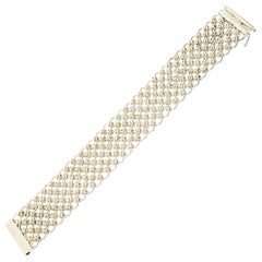 CA Canada Sterling Silver Wide Mesh Bracelet