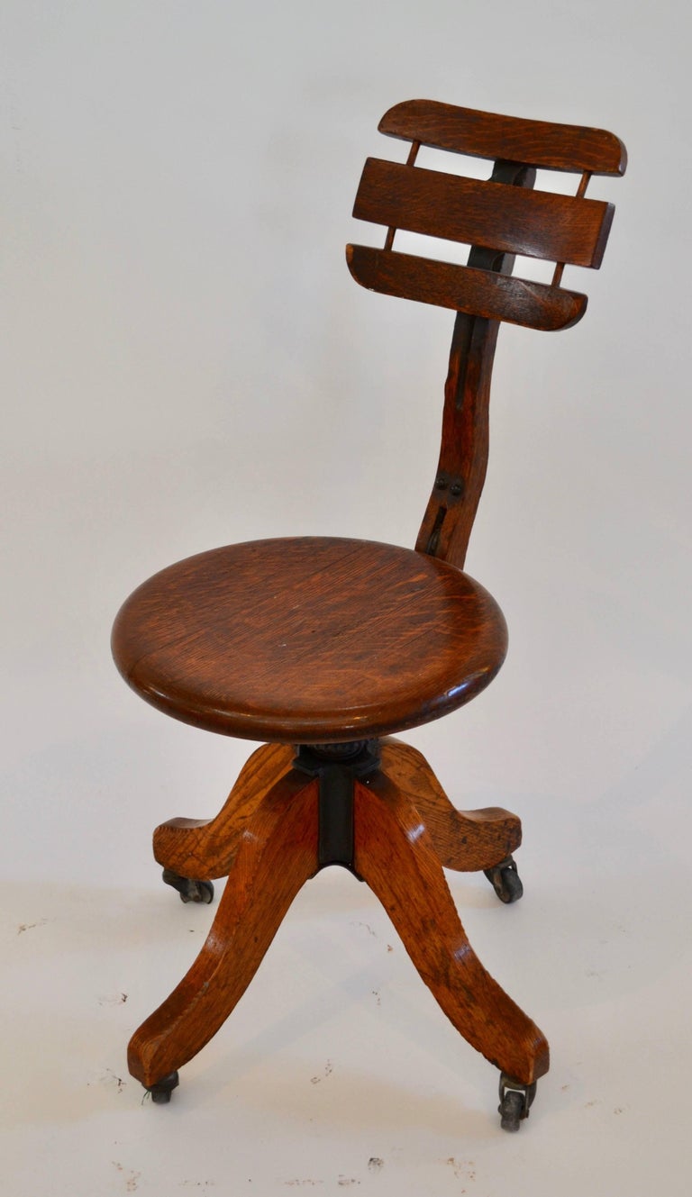 C.A Cook Co. Stenographer/Typewriter Chair, Patented, 1897 at 1stDibs stenographer chair