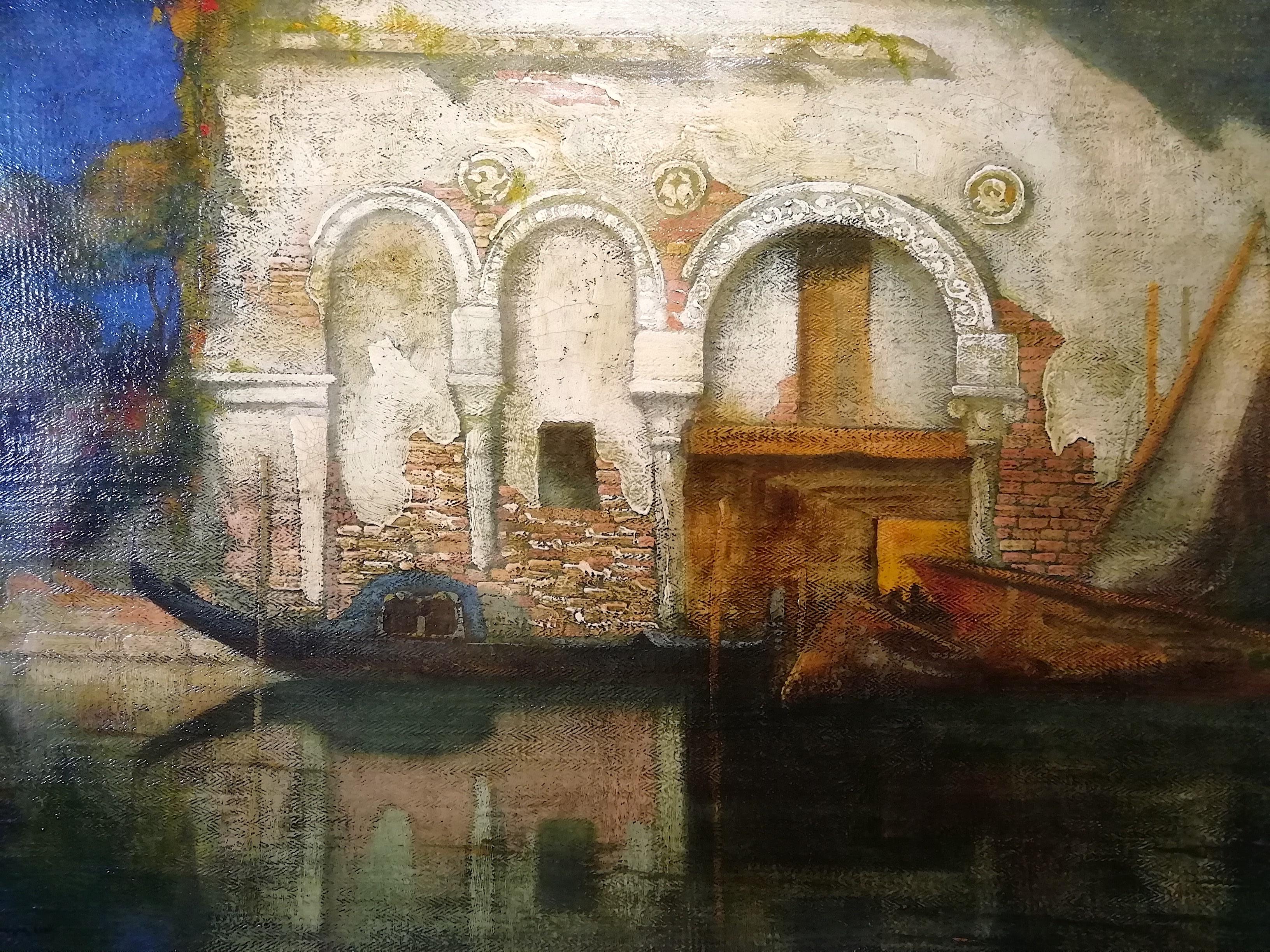 Gennaro Favai (Venezia 1879 - Venezia 1958)
Palace Cà da Mosto in Venice
Signed and dated lower left: G Favai Venezia 1909

In 1900 he was awarded a medal at the San Francisco International Exposition; in 1904, probably always encouraged by De