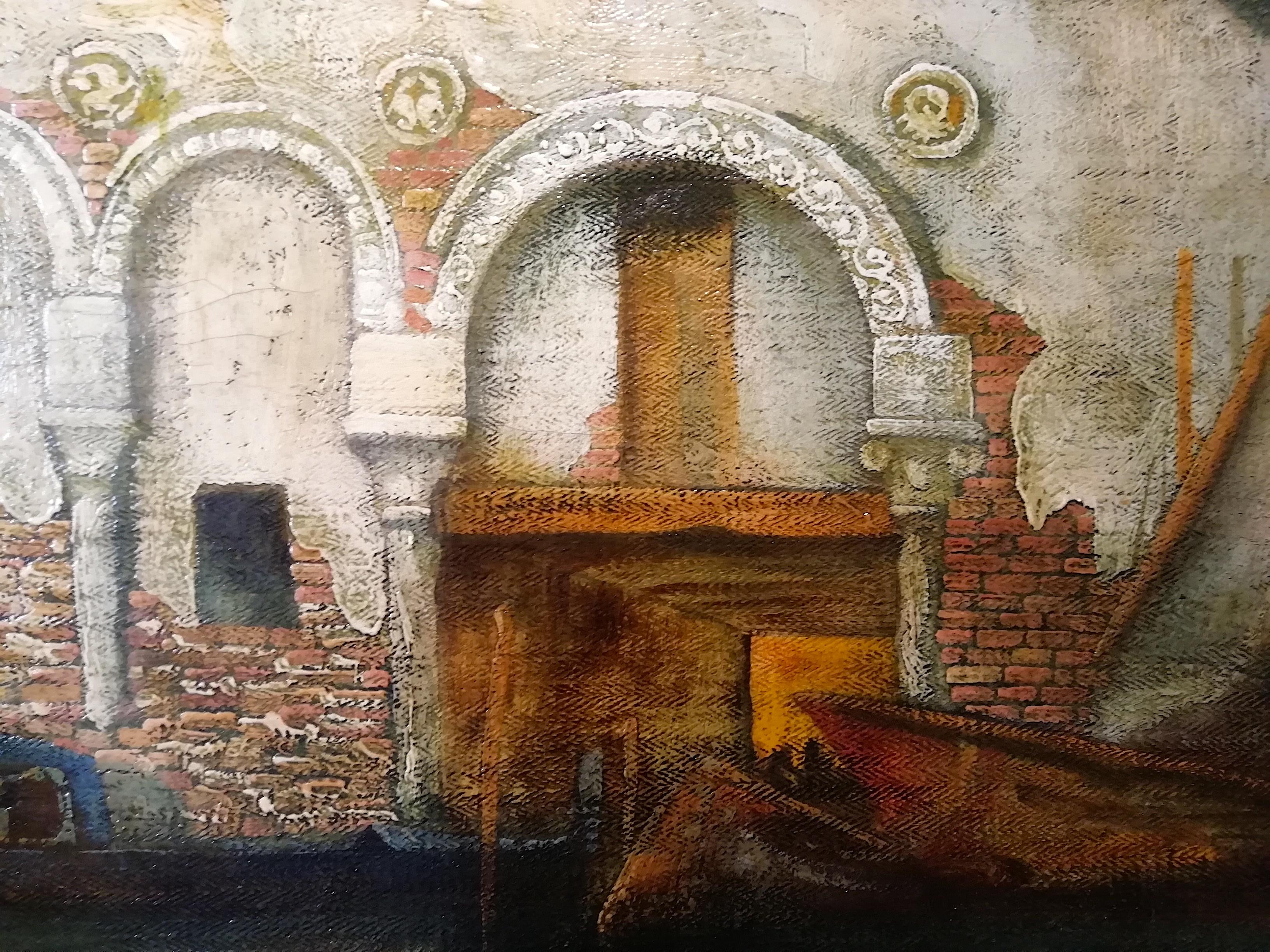 Early 20th Century Cà da Mosto Palace in Venice, Favai 20th Century Oil on Canvas Italian Painting For Sale