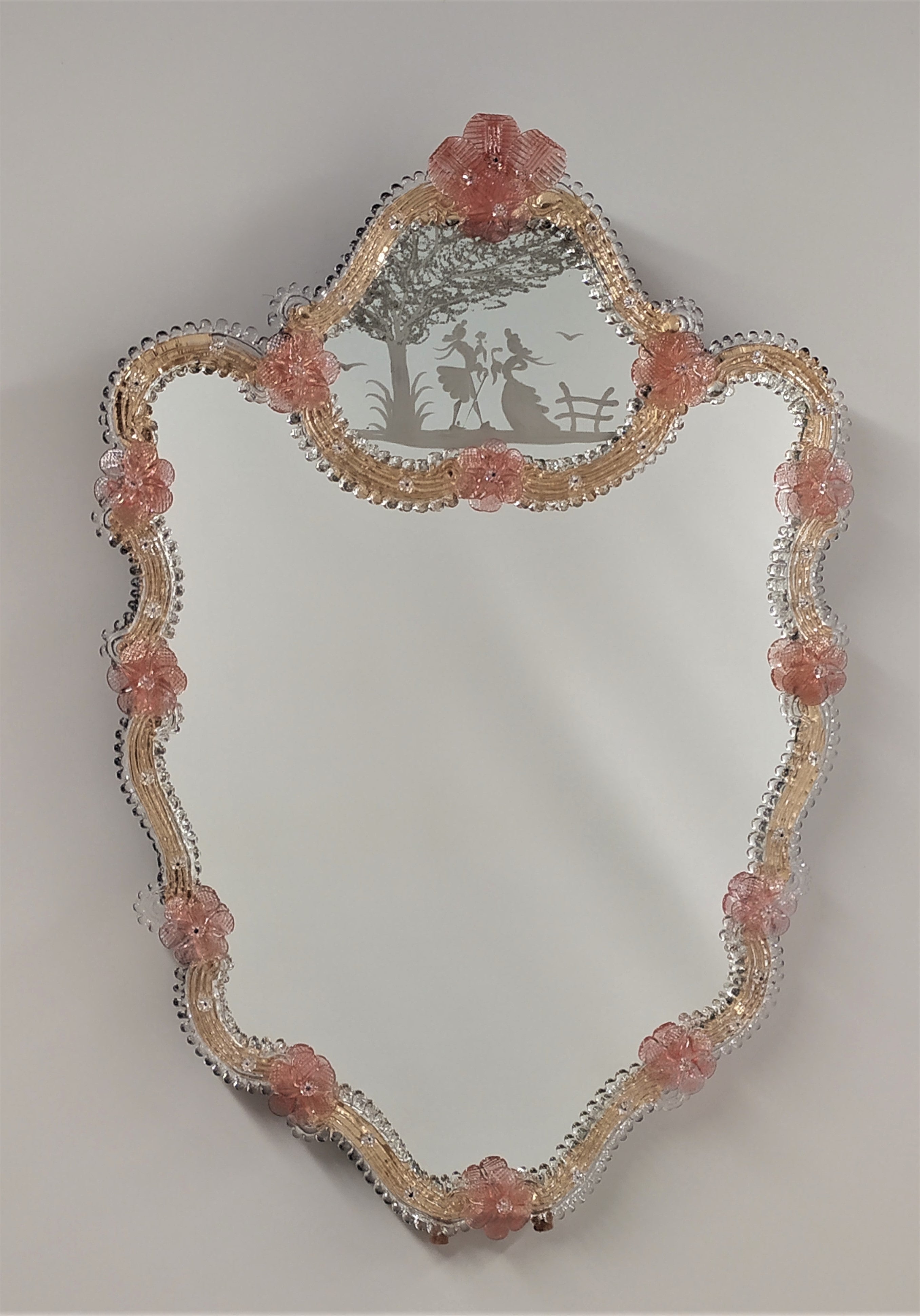 Miroir vénitien « Ca' Da Mosto » de Fratelli Tosi Murano, fabriqué en Italie