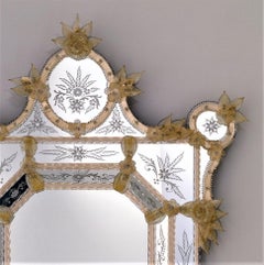 Tintoretto, Murano Glass Mirror in Venetian Style by Fratelli Tosi Made in Italy