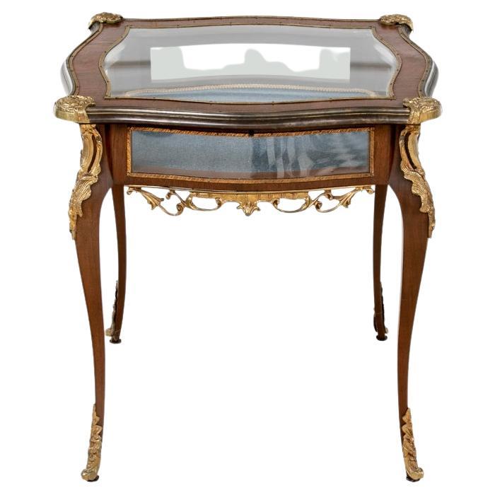 Ca. Early 20th Century French Vitrine Table For Sale