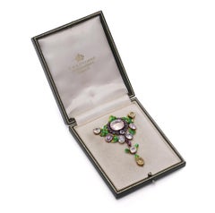 C.A. Giuliano 18kt gold and Enamel and Gem-Set Brooch