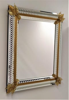 Miroir en verre de Murano « Ca' Gottardi » de style vénitien, fabriqué à la main par Fratelli Tosi