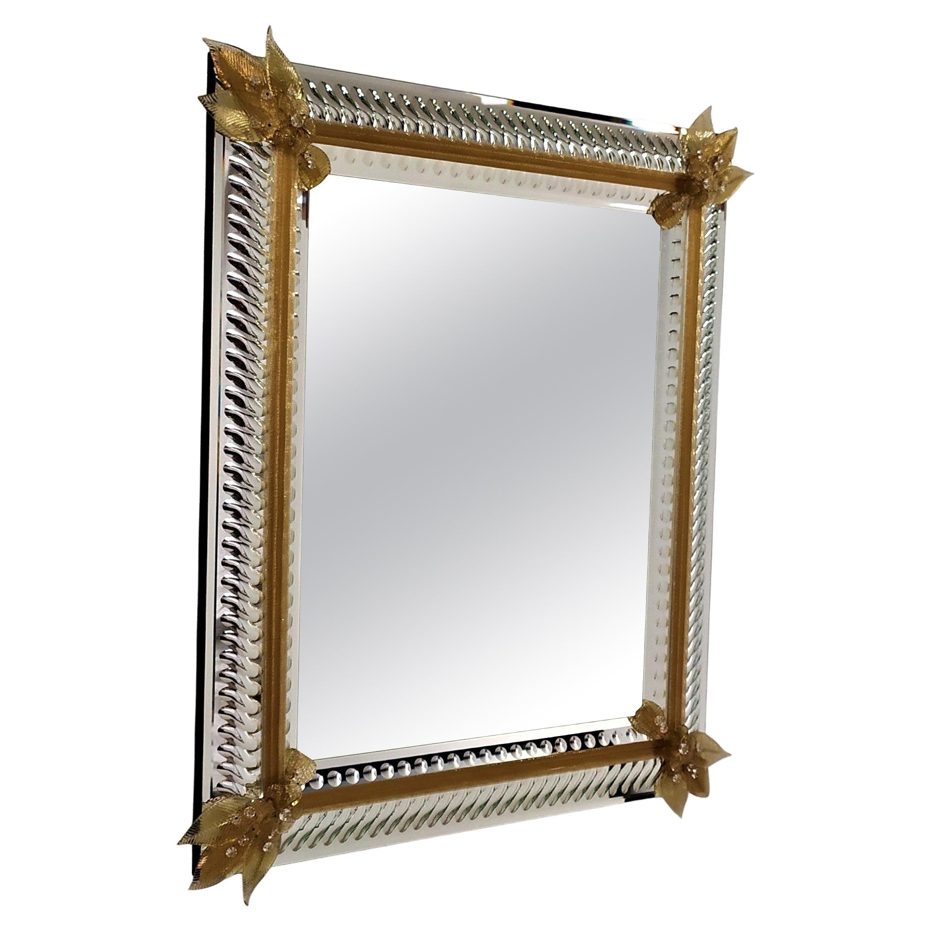 "Ca' Gottardi" Murano Glass Mirror in Venetian Style, Handmade by Fratelli Tosi