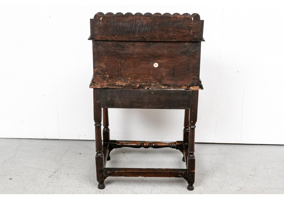 Circa Late 17th Century Carved Oak Lectern in Original Condition For Sale 6